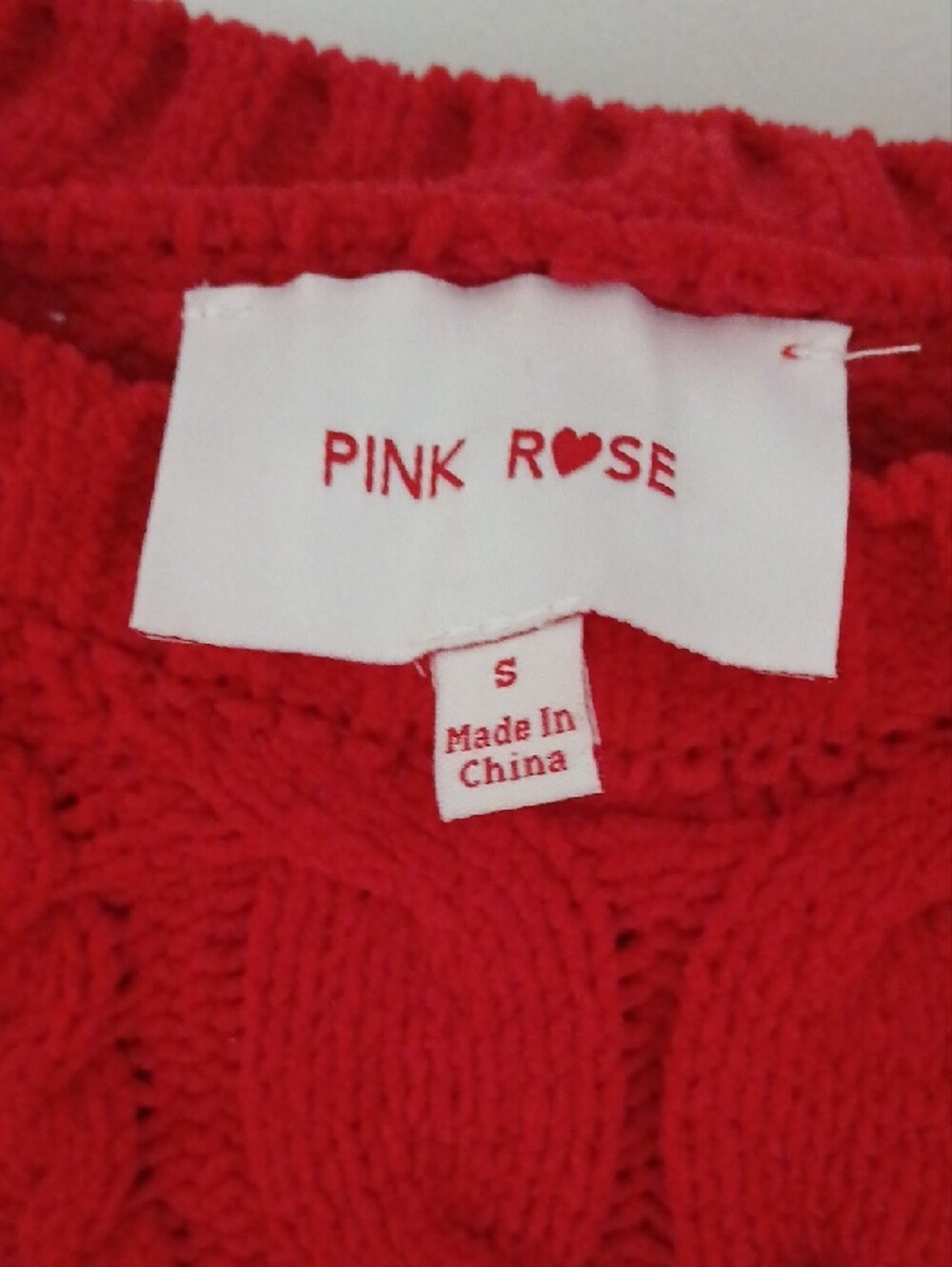 Pink Rose Red Cable-Knit Crewneck Sweater - Picture 2 of 3